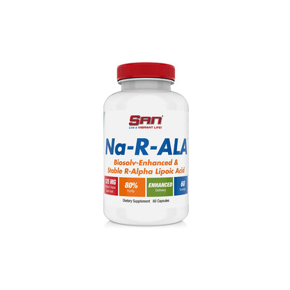 SAN’s Na-R-ALA - Stabilized R-Alpha Lipoic Acid 125mg per Serving [High Potency & Increased Absorption], 60 Capsules