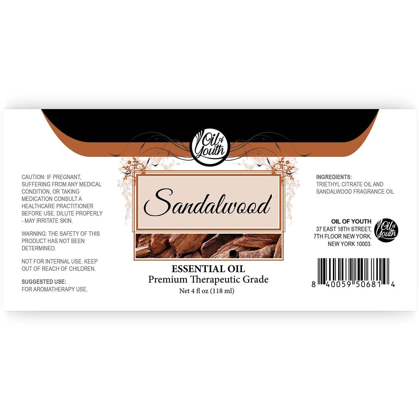 Oil of Youth Sandalwood Essential Oil - Therapeutic Grade, 4 fl oz