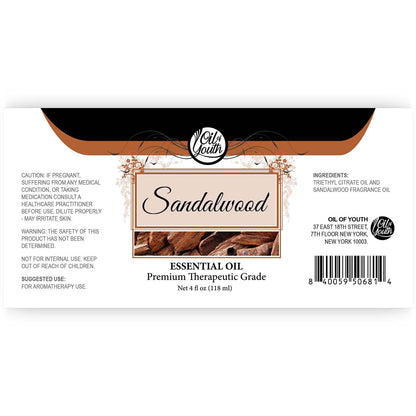 Oil of Youth Sandalwood Essential Oil - Therapeutic Grade, 4 fl oz