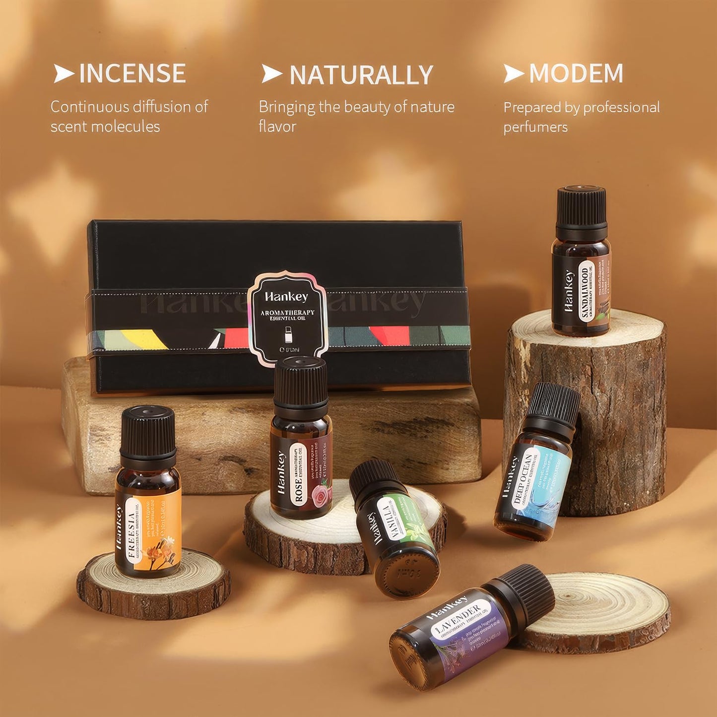 6-Piece Essential Oils Set – Lavender, Rose, Vanilla, Sandalwood, Freesia & Deep Ocean | 100% Pure