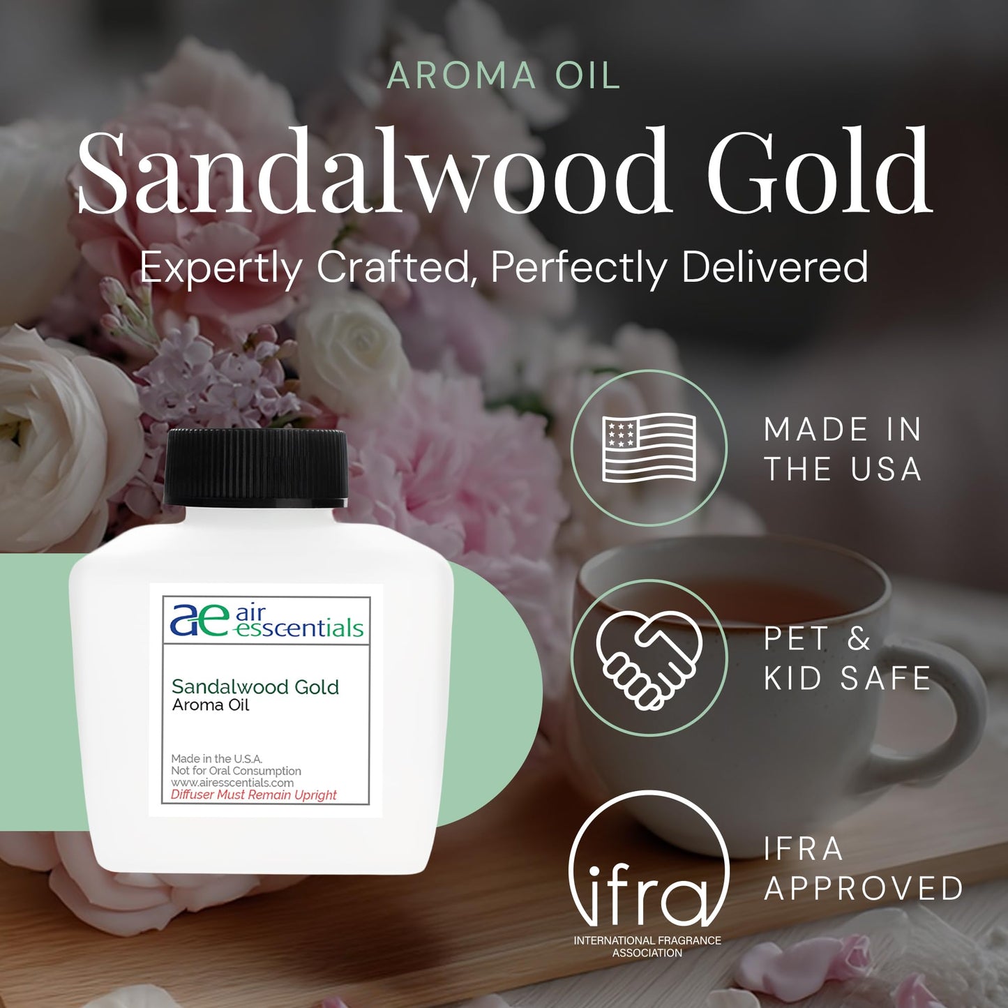 Sandalwood Gold Aroma Oil - Essential Oils Blend for Diffusers | 100 mL
