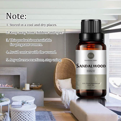 Sandalwood Essential Oil (30ML) – 100% Pure Organic Santalum Album for Diffuser, Massage, Skin Care, Yoga