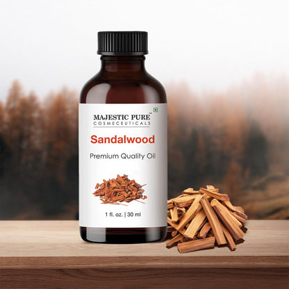 Majestic Pure Sandalwood Essential Oil with Glass Dropper - 100% Pure & Natural, 1 Fl Oz