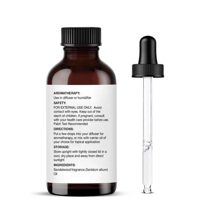 Majestic Pure Sandalwood Essential Oil with Glass Dropper - 100% Pure & Natural, 1 Fl Oz