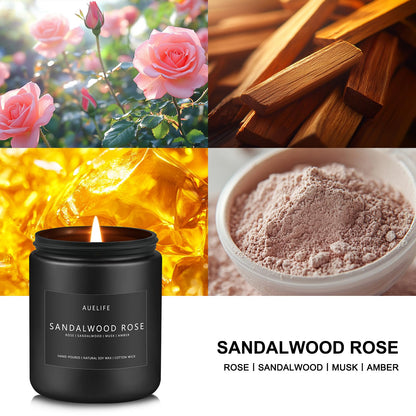 Sandalwood Rose Candle – Soy Scented Home Fragrance & Gift