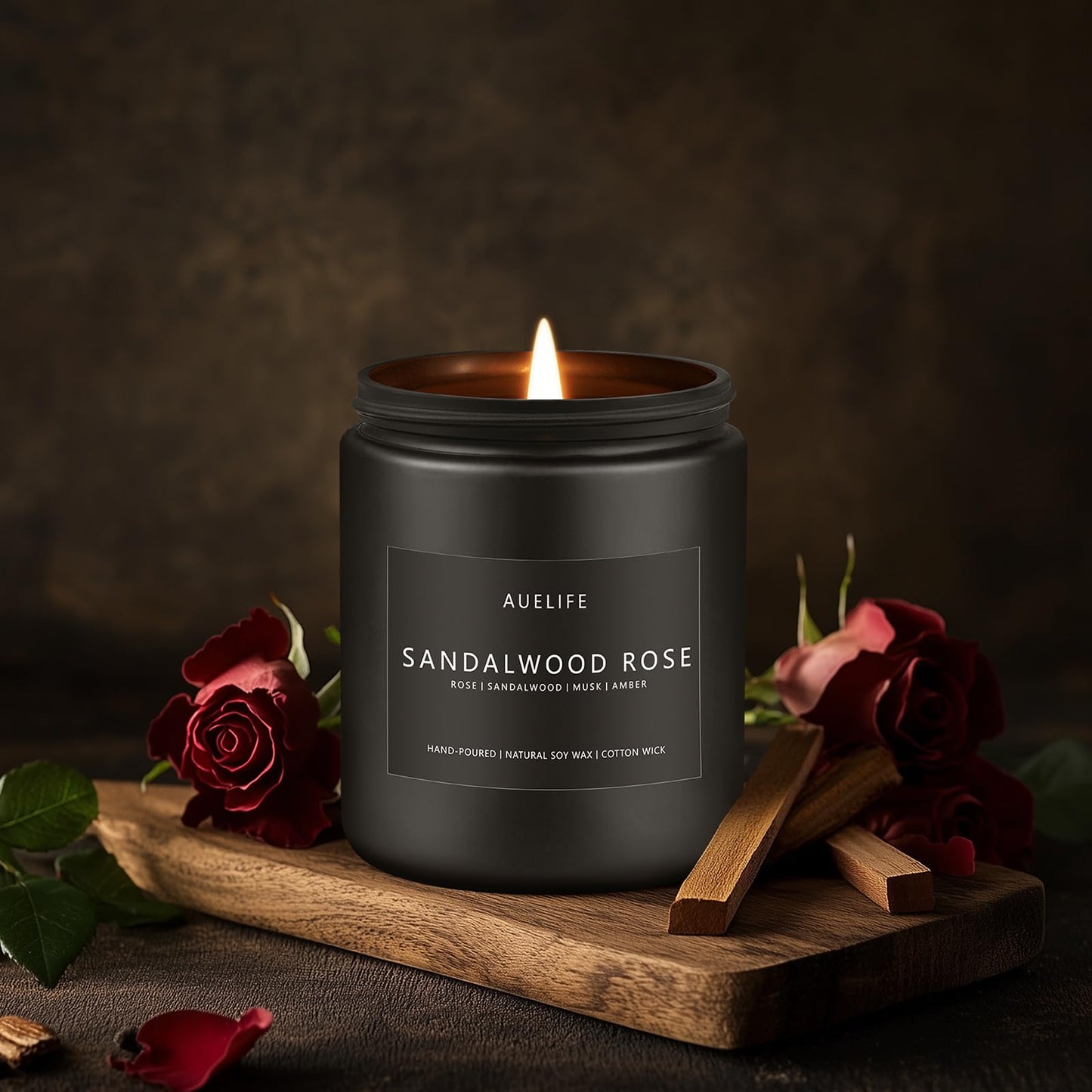 Sandalwood Rose Candle – Soy Scented Home Fragrance & Gift