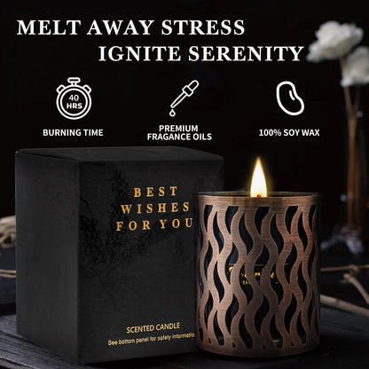 6 Pack Scented Candles Set for Men - Gift Box, 120 Hour Soy Wax Aromatherapy