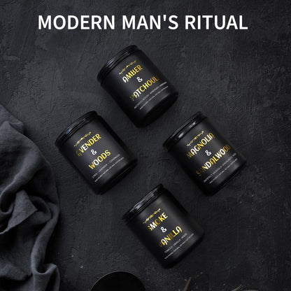 Men's Scented Candles - 4 Pack Gift Set (28oz) | Soy Wax Aromatherapy