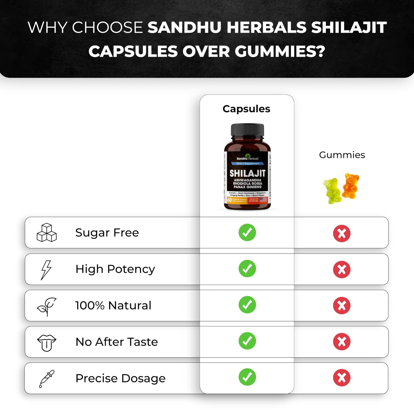 SANDHUHERBALS Shilajit Capsules for Men & Women | Himalayan Shilajit with Ashwagandha | High Potency Energy & Wellness | 2 Months Supply + Sea Moss Combo