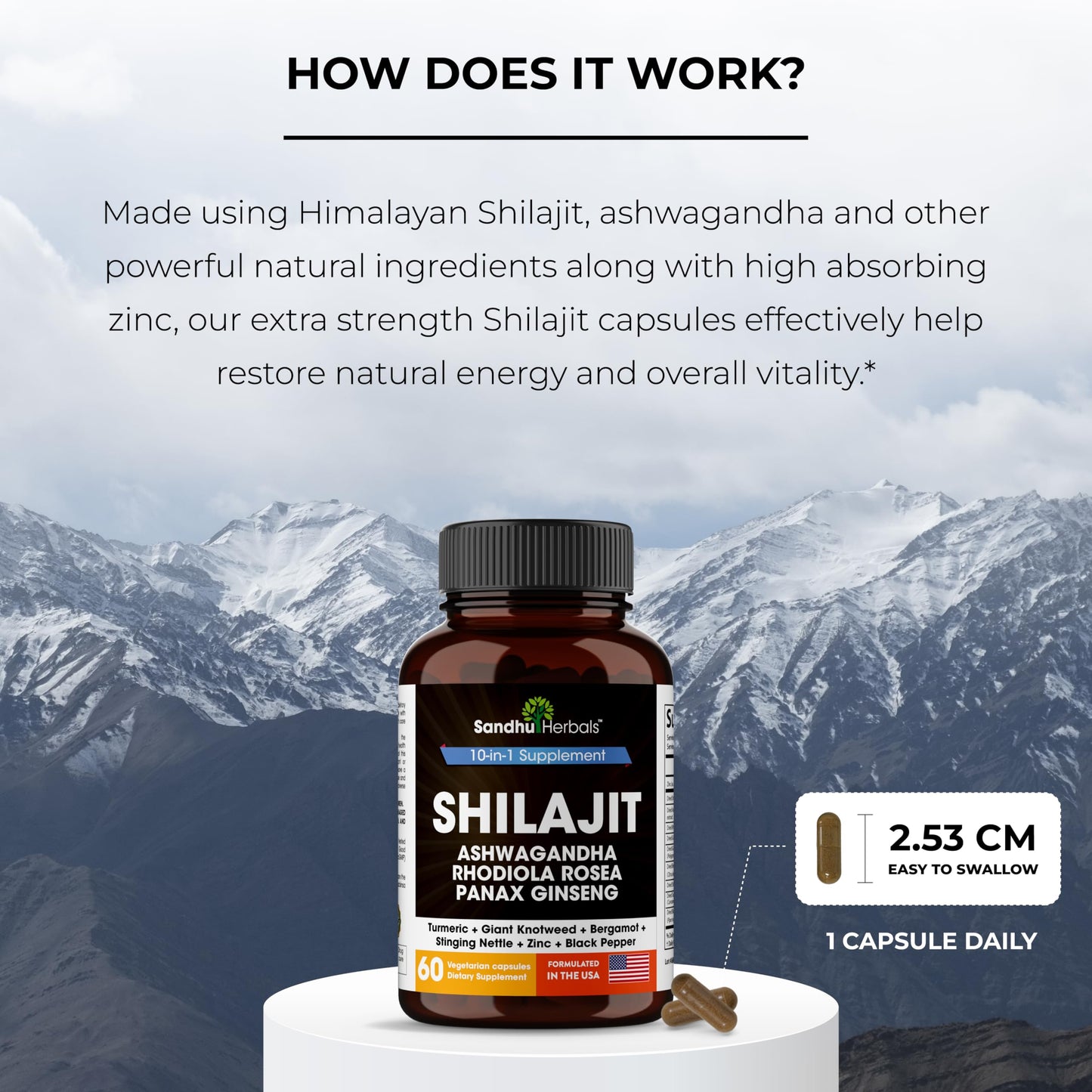 SANDHUHERBALS Shilajit Capsules for Men & Women | Himalayan Shilajit with Ashwagandha | High Potency Energy & Wellness | 2 Months Supply + Sea Moss Combo