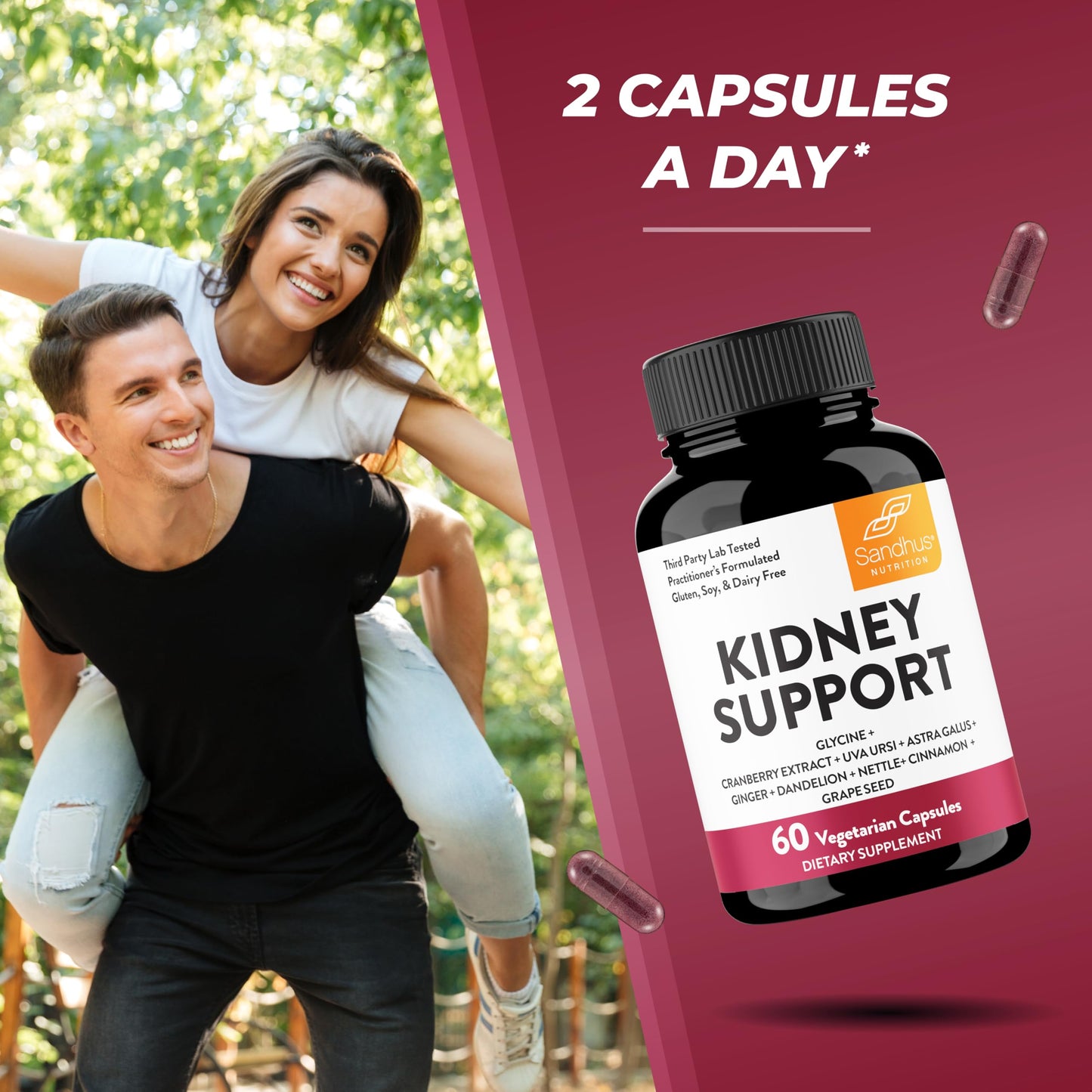 Sandhu's Kidney Cleanse Detox & Repair – Cranberry Extract, 60 Veg Capsules