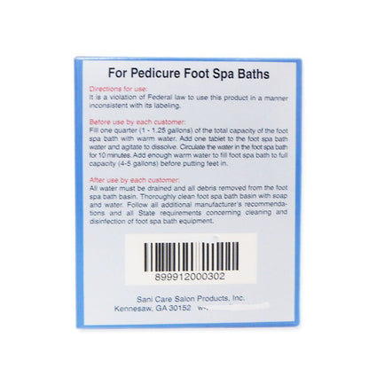 SANI CARE Sani-Tablet 100 Tablets (Model SAN0100) - Foot Spa Disinfection