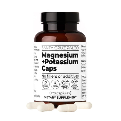 Santa Cruz Paleo Magnesium + Potassium Caps - 120 Caps | Gluten Free, Keto