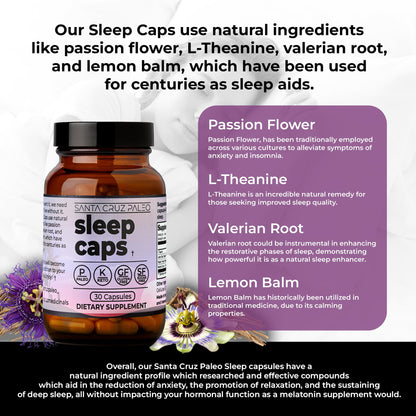 Santa Cruz Paleo Sleep Caps | L-Theanine, Melatonin-Free Nighttime Support | Paleo & Keto