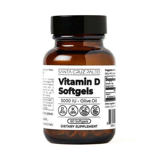 Santa Cruz Paleo Vitamin D3 5000 IU - Olive Oil Softgels, 60 Count BritishVita | Premium UK Vitamins & Wellness Supplements