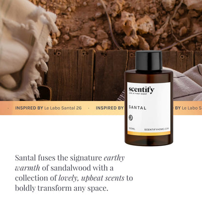 Scentify Santal Aroma Oil Refill for Diffusers – Iris, Amber, Sandalwood & Cedar | 470ml (16 oz)