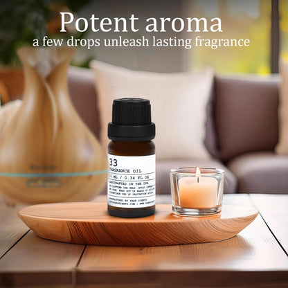 Santal Essential Oil for Diffuser – Inspired by Santal 33, 10 ml Glass Bottle with Euro Dropper (USA Made)