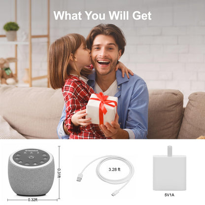 Santebee White Noise Sound Machine — 361 Sounds, App Control, Dimmable Clock
