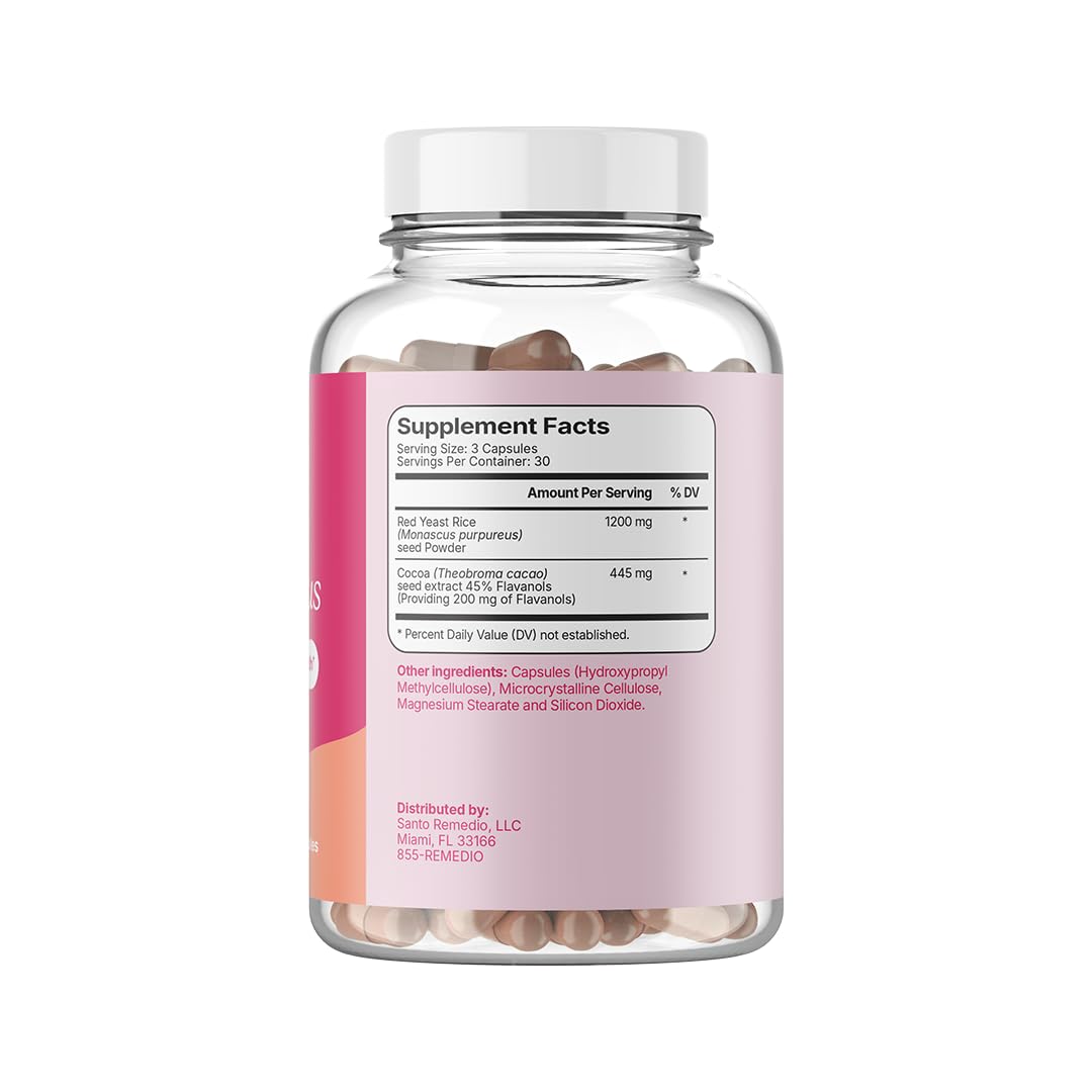 Santo Remedio Cholesterol Plus – Red Yeast Rice & Cocoa Supplement