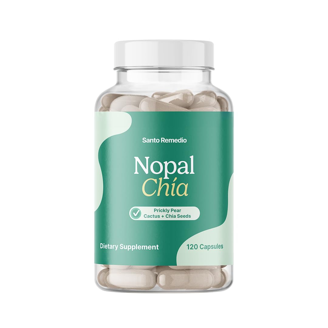 Santo Remedio Nopal Chia – Prickly Pear & Chia Powder, 120 Capsules