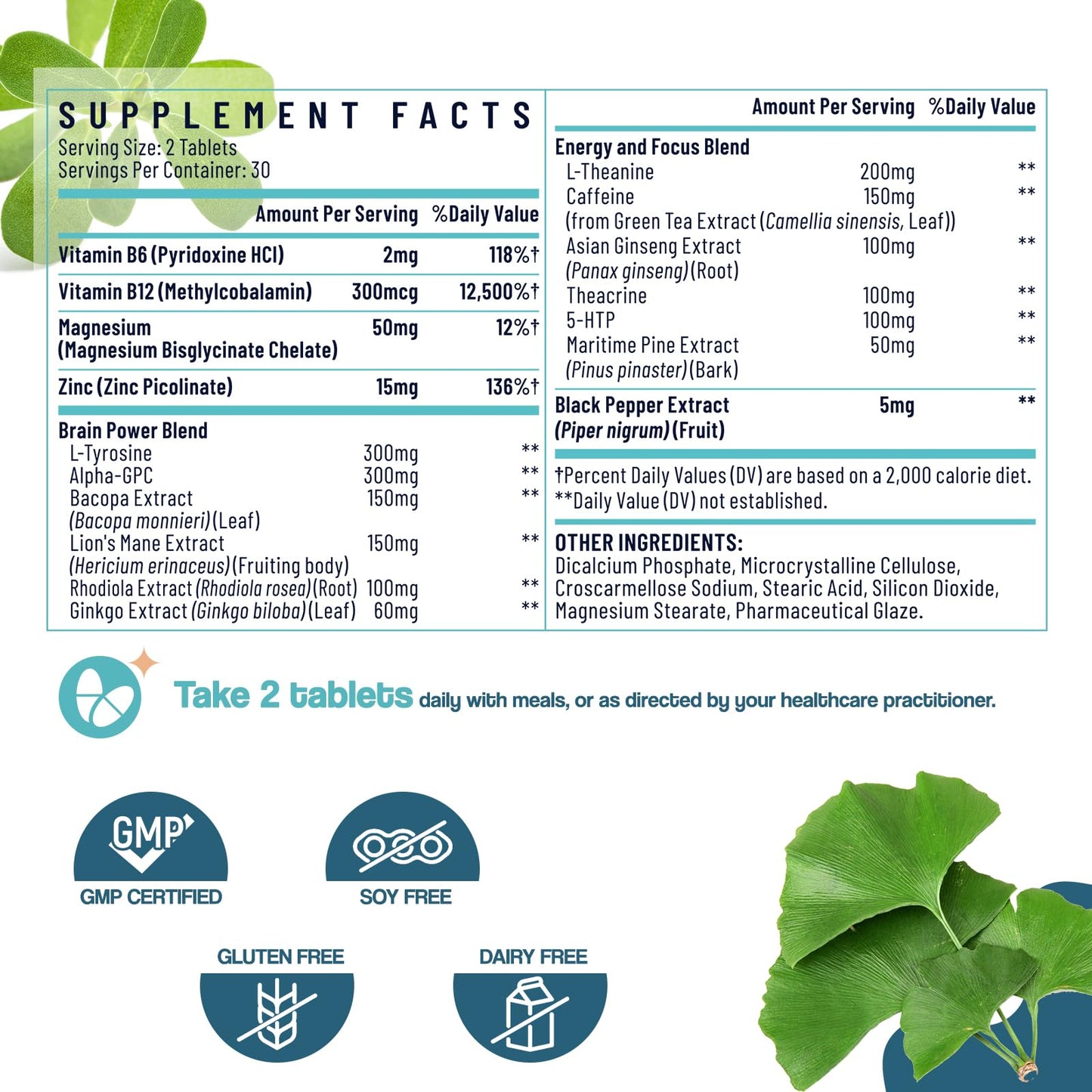 Sapotax 17-in-1 Brain Supplement with Herbal Extracts (60 Tablets)