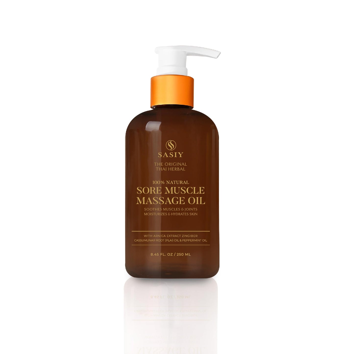 SASIY Thai Herbal Massage Oil – 100% Natural, Non-Greasy, Fast Absorbing (8.45 oz / 250 ml)