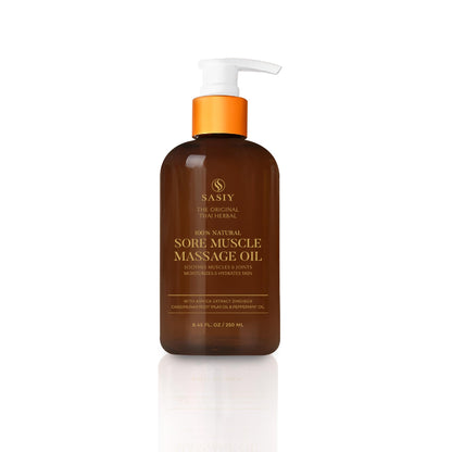 SASIY Thai Herbal Massage Oil – 100% Natural, Non-Greasy, Fast Absorbing (8.45 oz / 250 ml)
