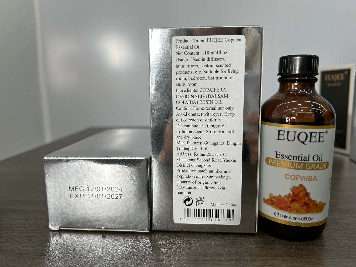 EUQEE Copaiba Essential Oil 118 ml | Pure Copaiba Oil with Dropper
