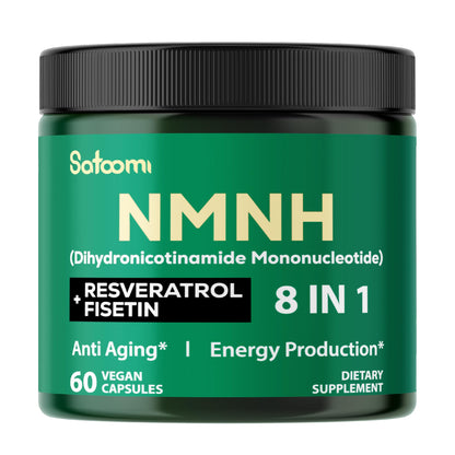 Satoomi 8in1 NMNH - NMN Supplement Alternative - NAD Supplement to Support NAD Levels Added Fisetin, Resveratrol, Quercetin, Turmeric, Berberine, Vitamin D3 & C - 60 Count for 30 Days
