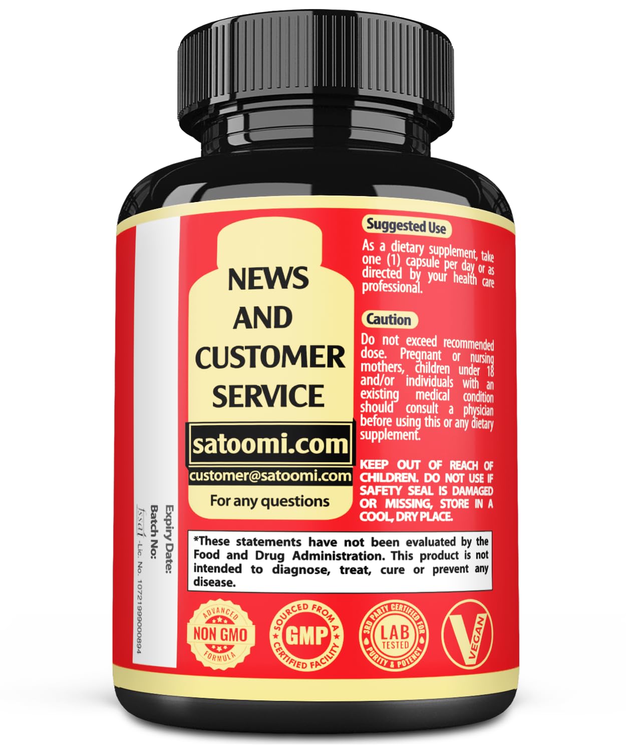 Satoomi Pure Gymnema Sylvestre Capsules – 90 Count, 3-Month Supply with Neem, Holy Basil & Turmeric