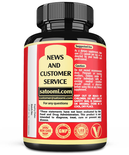 Satoomi Pure Gymnema Sylvestre Capsules – 90 Count, 3-Month Supply with Neem, Holy Basil & Turmeric