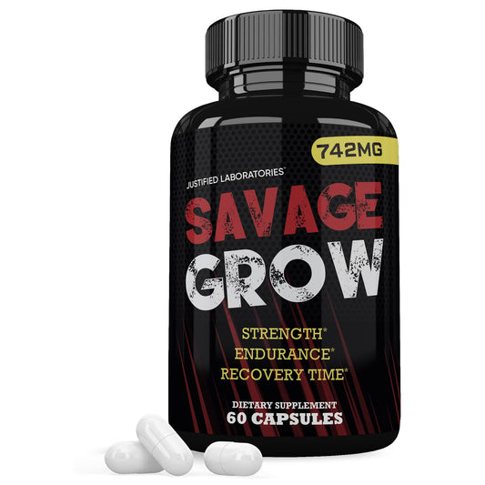 Savage Grow 742MG All Natural Men's Health Formula, 60 Capsules BritishVita | Premium UK Vitamins & Wellness Supplements