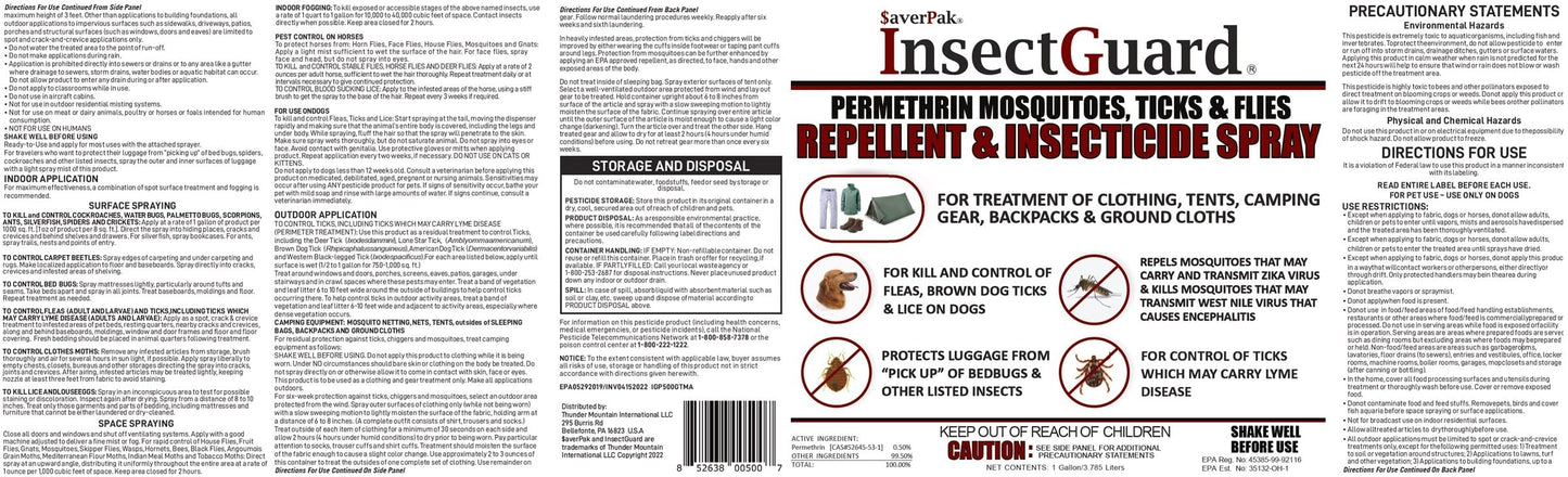 InsectGuard Permethrin Spray by $averPak — Mosquito, Tick & Fly Repellent & Insecticide (Gallon, 2 Pack)