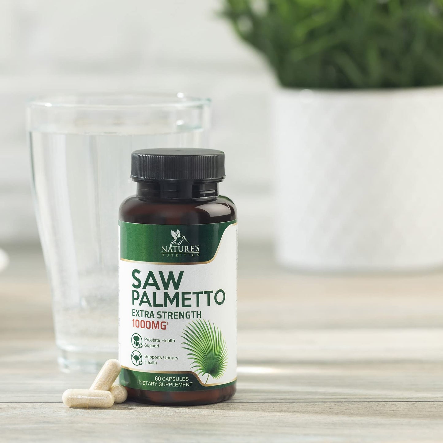 Saw Palmetto for Men 1000MG - 3X Strength Prostate Health Supplement - Herbal Extract Supplement - Prostate Supplements for Men's Health Support, Prostate Urinary & Hair Health Support - 60 Capsules