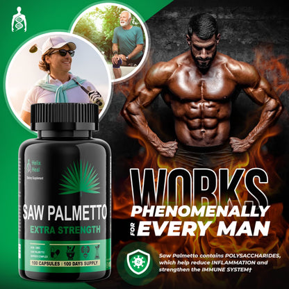 Saw Palmetto for Men - 500mg Prostate Health & Hair Growth (100 capsules)