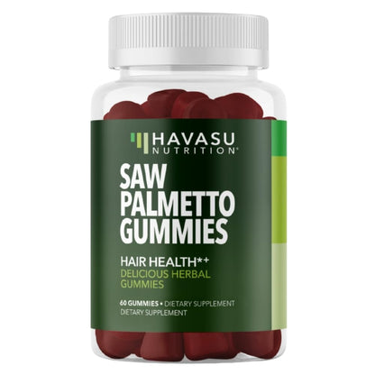 Saw Palmetto Gummies for Men – DHT Blocker for Hair & Prostate Health – Raspberry, Vegan, 60 Count