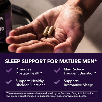 Saw Palmetto PM with Melatonin 3mg – Night Time Prostate & Sleep Support