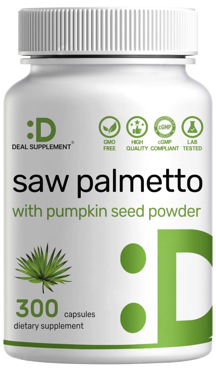 Saw Palmetto + Pumpkin Seed – 300 Capsules | Prostate Health & Hair Support