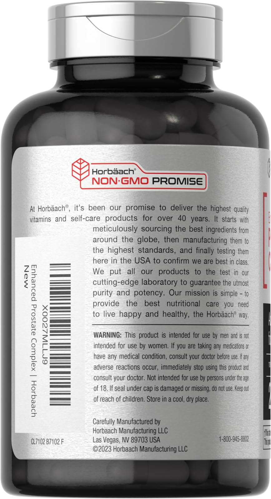Horbaach Prostate Support for Men – 200 Capsules | Saw Palmetto, Pygeum & Nettle