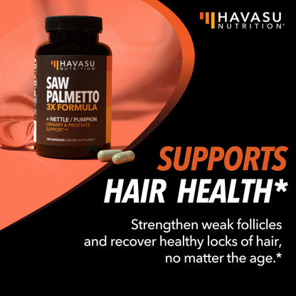 Saw Palmetto + Stinging Nettle & Pumpkin Seed — DHT Blocker for Prostate Health (2-Month Supply, Vegan)
