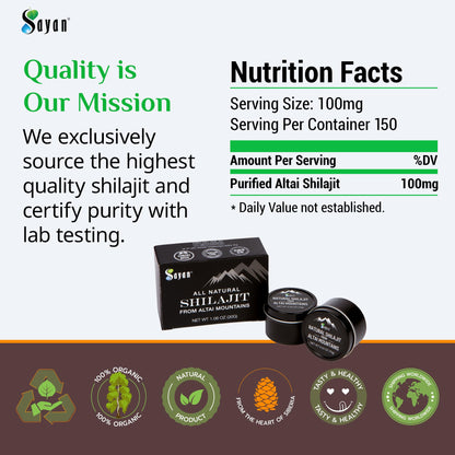 Sayan Pure Altai Shilajit Resin 30g | 4-Month Supply | Organic Fulvic Acid
