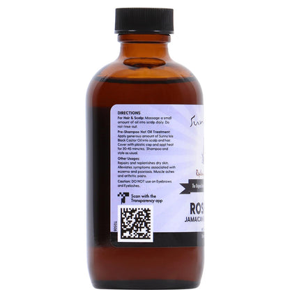 Sunny Isle Rosemary Jamaican Black Castor Oil 4oz | Hair Growth Treatment for Scalp & Acne-Prone Skin