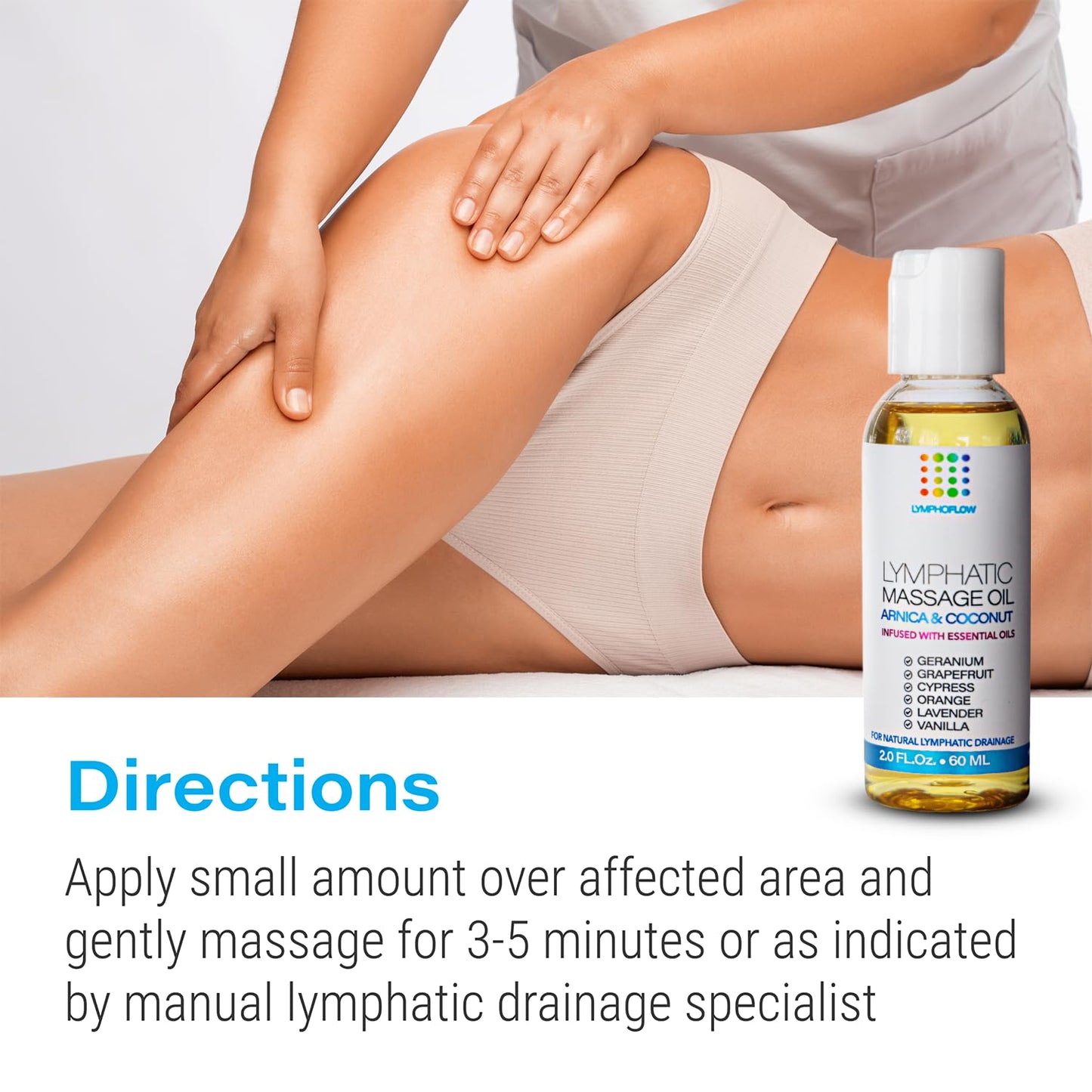 Lymphatic Drainage Massage Oil with Arnica & Coconut Oil – Post-Surgery Recovery (2 oz)