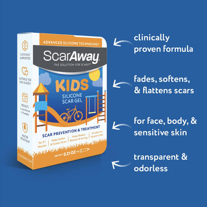 ScarAway Kids Silicone Scar Gel – Medical-Grade, 6g, Improves Scar Color & Texture