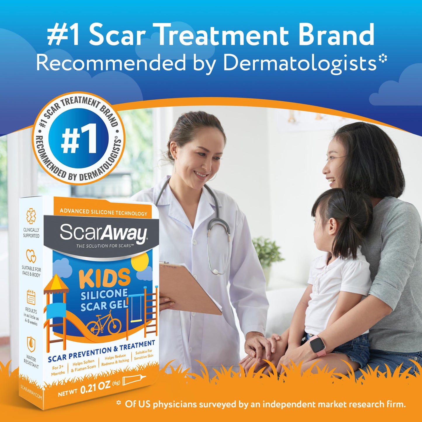 ScarAway Kids Silicone Scar Gel – Medical-Grade, 6g, Improves Scar Color & Texture