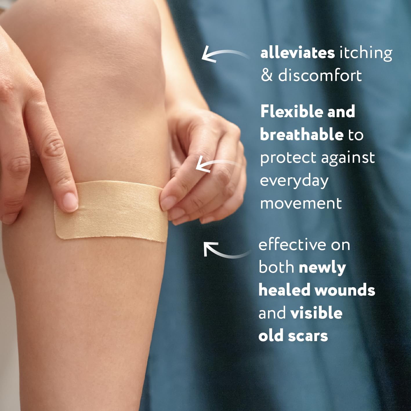 ScarAway Advanced Silicone Scar Sheets – 8 Tan Reusable Strips (1.5 x 3)