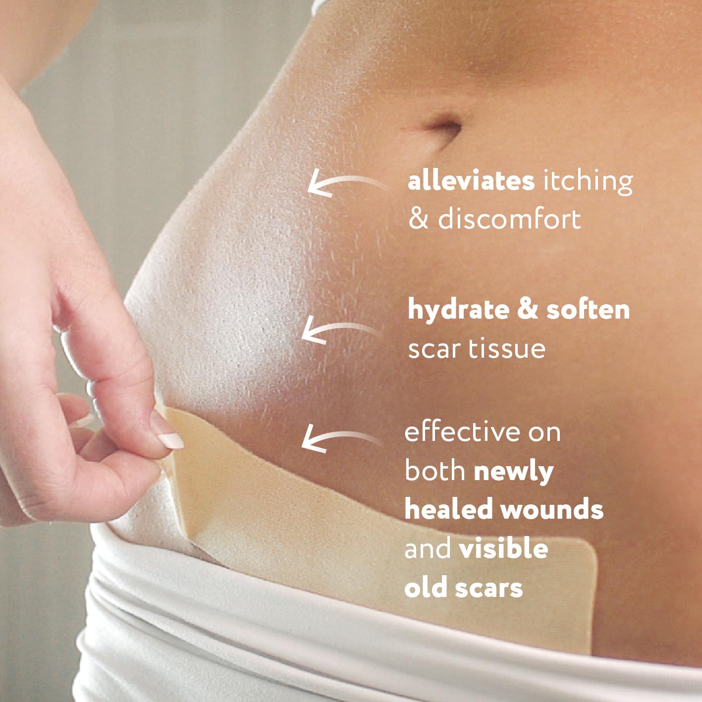ScarAway Advanced Silicone Scar Sheets for C-Section & Surgeries – 4 Sheets (1.5” x 7”)
