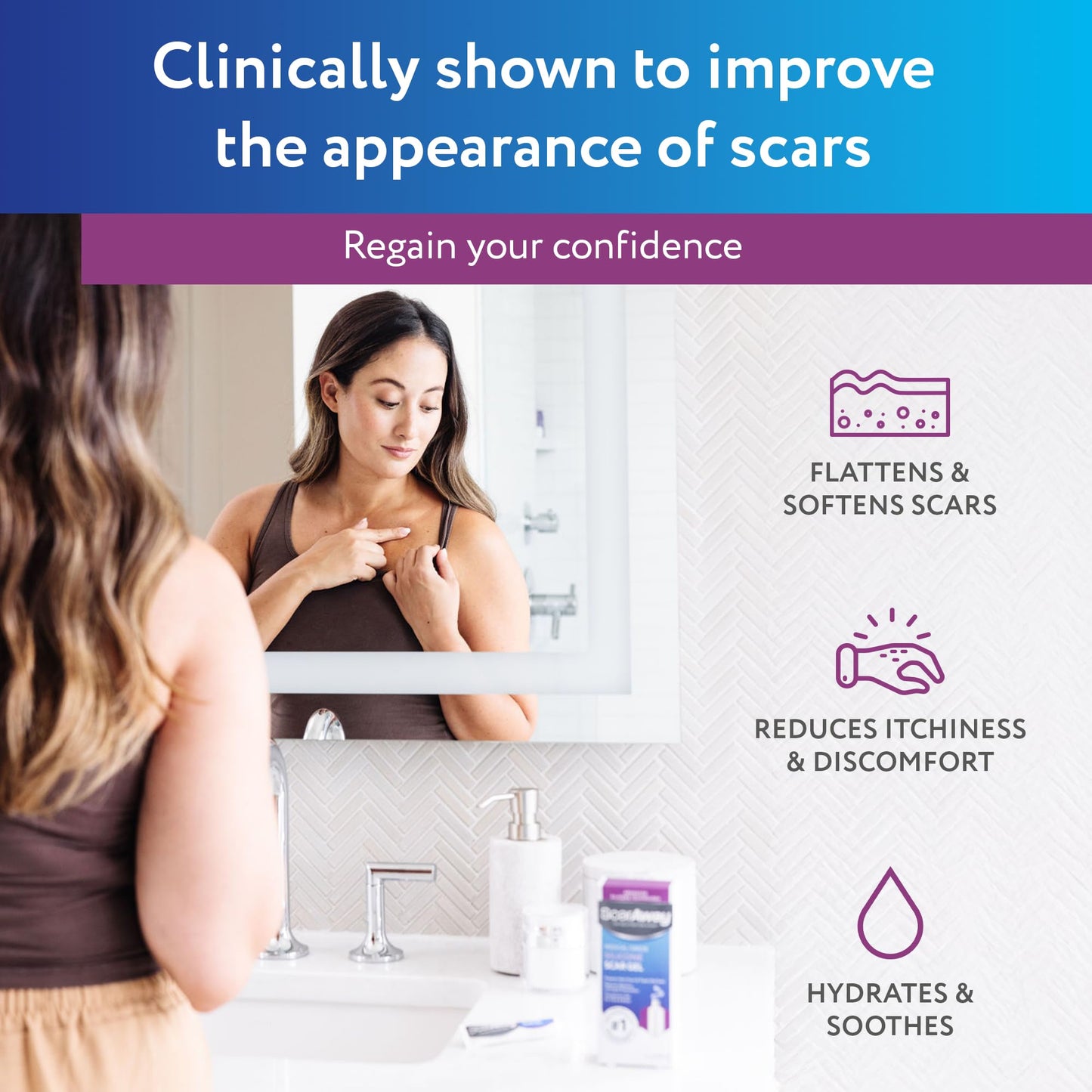 ScarAway Silicone Scar Gel - Improve Scar Size, Color & Texture | Water-Resistant 20g