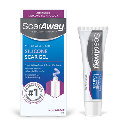 ScarAway Silicone Scar Gel – Improve Size, Color & Texture of Hypertrophic & Keloid Scars (10g)
