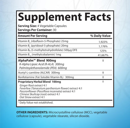 SciatiEase Sciatic Nerve Health Support Supplement - 3 Bottles | PEA, Alpha-Lipoic Acid 300mg, B Complex